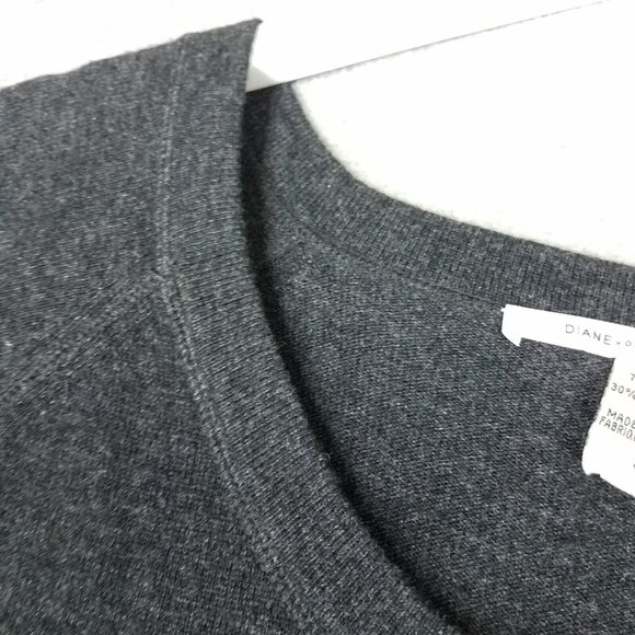 DVF Diane Von Furstenberg Women's Small Sweater Wool Cashmere Pockets 3/4 Sleeve - Picture 3 of 14